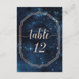 Números de mesa de boda de galaxia celestial cielo