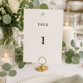 Números de mesa de boda de lujo con vegetación de