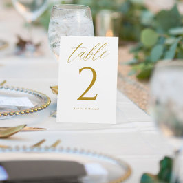 Números de mesa de Boda de oro elegantes y moderno