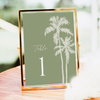 Números de Mesa de Boda de Palma, Tropicales de Sa