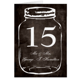 números de mesa de boda de tarro de masón rústico