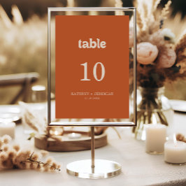 Números de mesa de boda de terracota formales simp