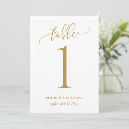 Números de mesa de boda divertidos con caligrafía