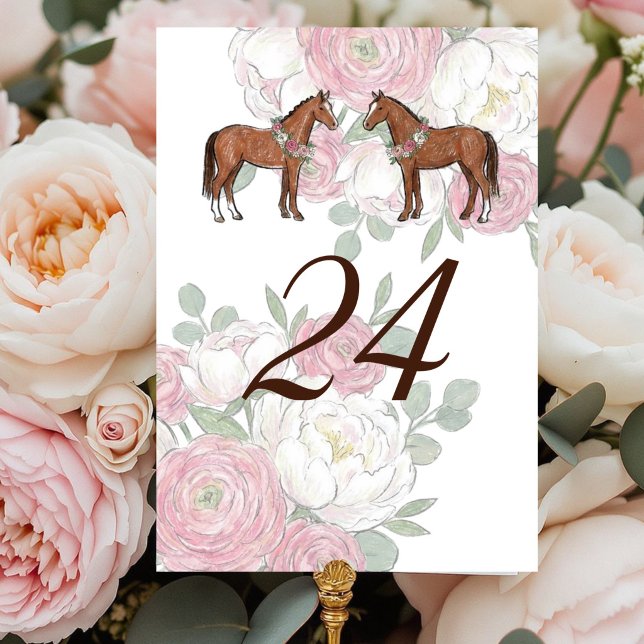 Números de mesa de boda ecuestre de caballo (A romantic and festive wedding suite inspired by a cozy French countryside.)