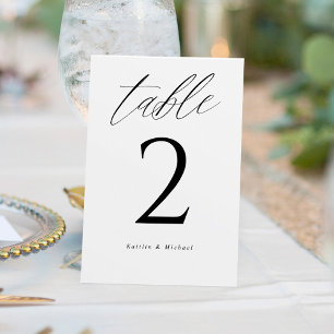 Números de mesa de boda elegantes modernos