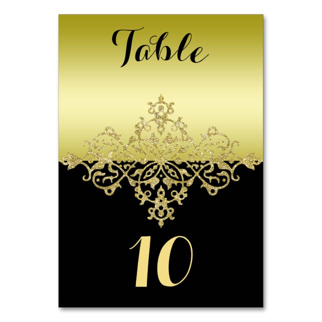 Números de mesa de boda elegantes y distinguidos e (Anverso)