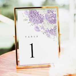 Números de Mesa de Boda Floral Lila Lavanda Blanco
