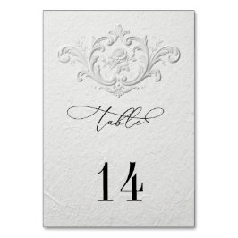 Números de mesa de boda florales con relieve falso