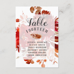 Números de mesa de boda florales rústicos con marc