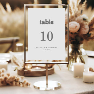 Números de mesa de boda formales simples