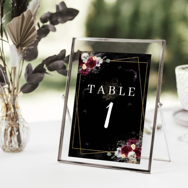 Números de Mesa de Boda Gótica de Romance Oscuro (Subido por el creador)