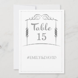 Números de mesa de boda judía bajo la Chuppah
