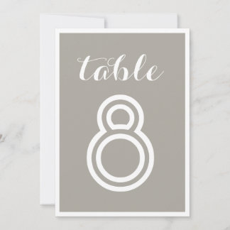 Números de mesa de boda minimalista modernos grise