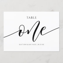 Números de mesa de boda modernos Caligrafía - 1