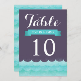 Números de mesa de boda náutica At Sea púrpura