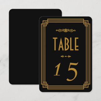 Números de Mesa de Boda Negros Art Déco