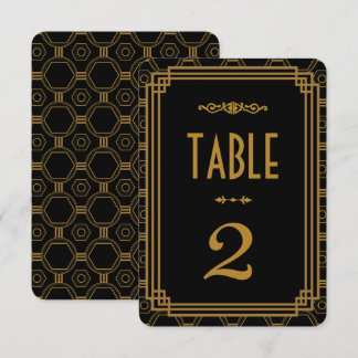 Números de Mesa de Boda Negros Art Déco