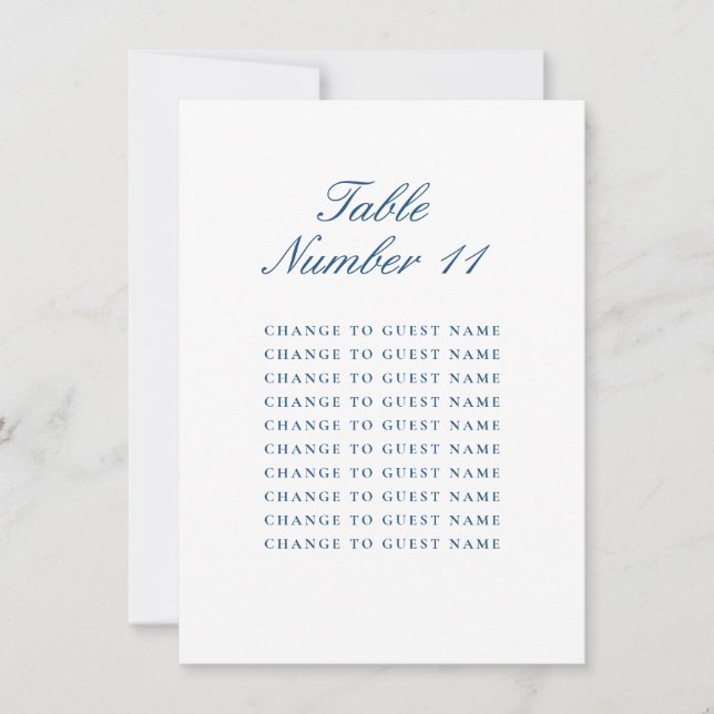 Números de Mesa de Boda Personalizados Asientos Az (Anverso)