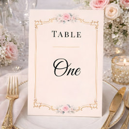 Números de mesa de boda rococó elegantes