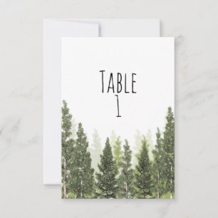 Números de Mesa de Boda Simples con Árboles de Pin