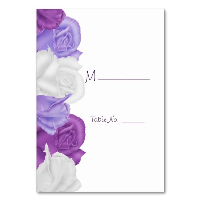 Números de mesa de bodas con rosas antiguas chic (Anverso)