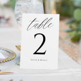 Números de mesa de bodas elegantes y modernos