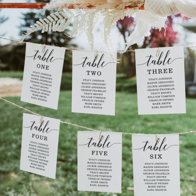 Números de mesa de elegancia mínima Carta de asien (Subido por el creador)