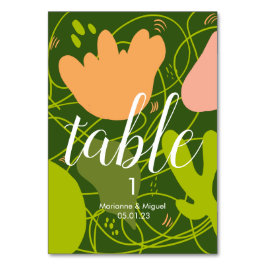 Números de mesa de formas florales de cactus de bo