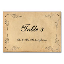 Números de mesa de invitados en papel marrón Grung