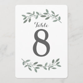 Números de mesa de la suite de boda de eucalipto e