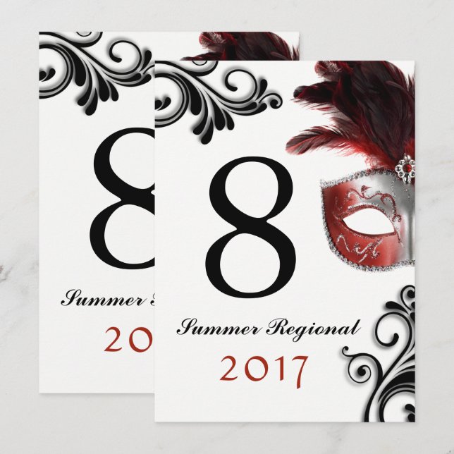 Números de mesa de máscara de doble cara (Anverso / Reverso)