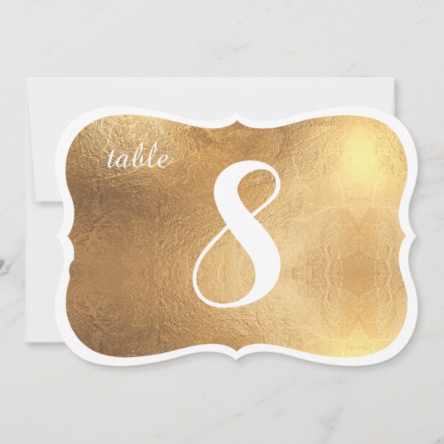 Números de mesa de oro falso antiguo de PixDezines (Reverso)