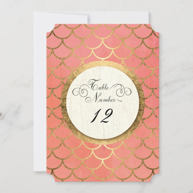 Números de Mesa de Recepción Boda Art Déco Dorado  (Anverso)