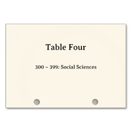 Números de mesa del catálogo de tarjetas del siste