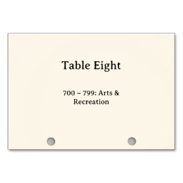 Números de mesa del catálogo de tarjetas del siste