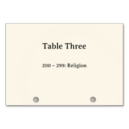 Números de mesa del catálogo de tarjetas del siste