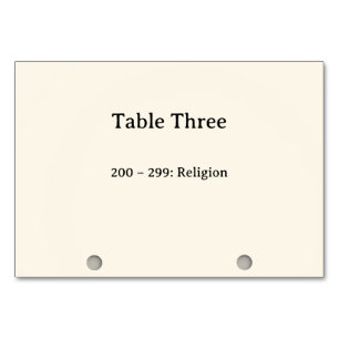 Números de mesa del catálogo de tarjetas del siste
