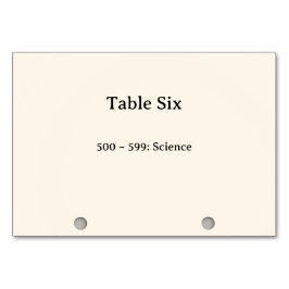 Números de mesa del catálogo de tarjetas del siste