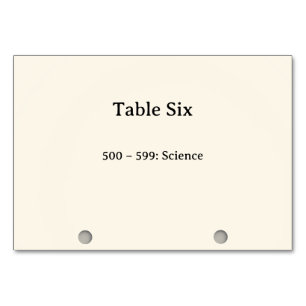 Números de mesa del catálogo de tarjetas del siste