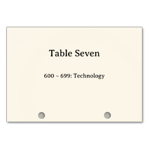 Números de mesa del catálogo de tarjetas del siste