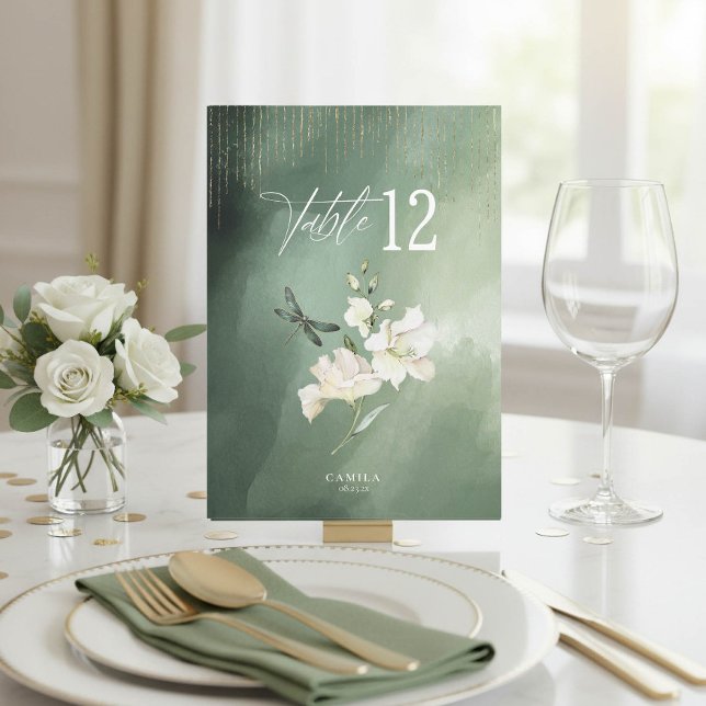 Números de mesa Dragonfly Floral Sweet 16 ID1310 (Subido por el creador)