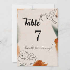 Números de mesa editables para Baby Shower | Estil