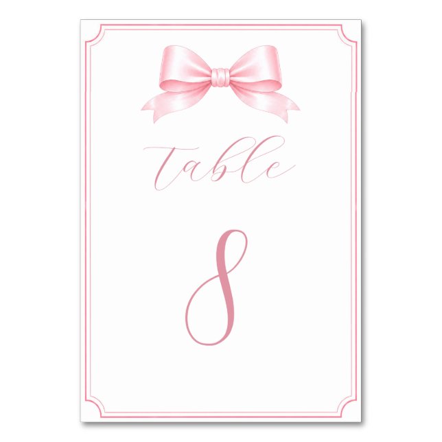 Números de mesa editables para fiesta de boda rosa (Anverso)