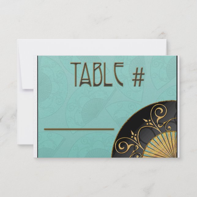 Números de mesa elegantes (azul) para fans (Anverso)