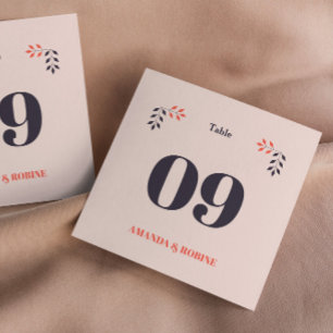 Números de mesa elegantes estéticos de Moda minima