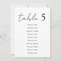 Números de mesa elegantes para boda con guión Gráf