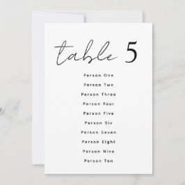 Números de mesa elegantes para boda con guión Gráf