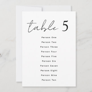 Números de mesa elegantes para boda con guión Gráf