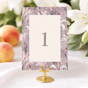 Números de mesa elegantes para boda Lily 1–30