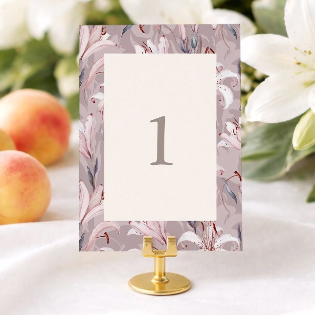 Números de mesa elegantes para boda Lily 1–30  (Subido por el creador)